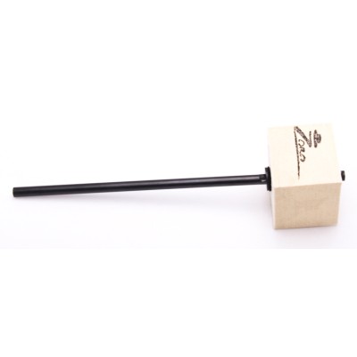 BASS DRUM PEDAL BEATER - ZORO MODEL White Felt, Square, Black Shaft