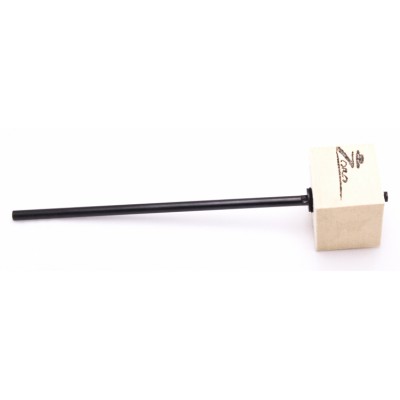 BASS DRUM PEDAL BEATER - ZORO MODEL White Felt, Square, Black Shaft - Longer Shaft