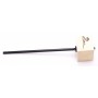 BASS DRUM PEDAL BEATER - ZORO MODEL White Felt, Square, Black Shaft - Longer Shaft