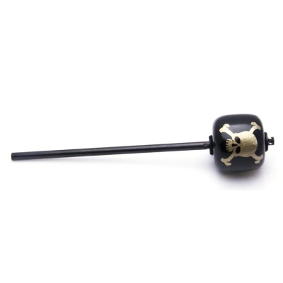 R/T 69 KICK BEATER- Black Wood Ball, Black Shaft - Silver Skull (Long 11.00)