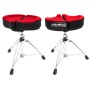 18" Spinal G Saddle Red Cloth Top/Black Sides, 3 Leg Base, 18" to 24" Adjustment Height