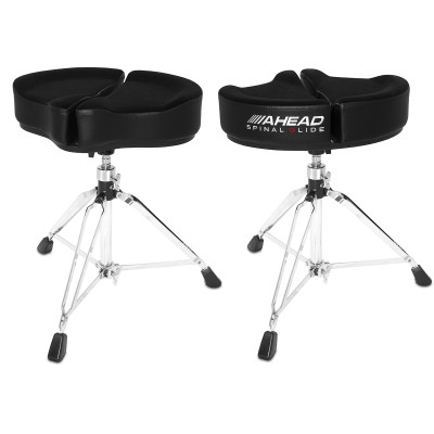 18" Spinal G Saddle Black Cloth Top/Black Sides, 3 Leg Base, 18" to 24" Adjustment Height