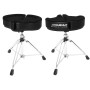 18" Spinal G Saddle Black Cloth Top/Black Sides, 3 Leg Base, 18" to 24" Adjustment Height