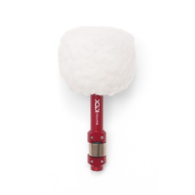 Vintage BOMBER Beater, White Fleece over High Density Felt Cylinder on Red Shaft