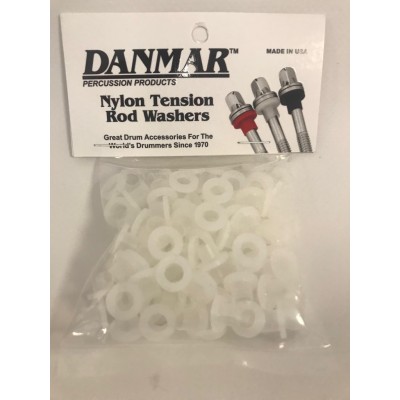 100 Pack Nylon Tension Rod Washers - White