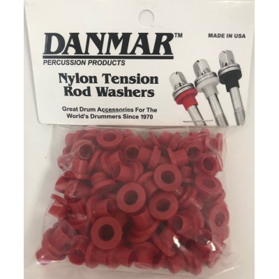 100 Pack Nylon Tension Rod Washers - Red