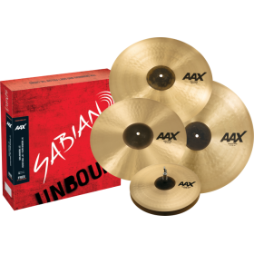 SABIAN AAX Promotional Set. Hi-Hats 14" Medium. Crash 16" Thin. Crash 18" Thin. Ride 21" Medium
