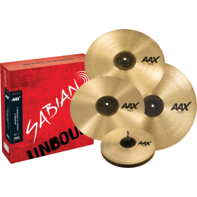 SABIAN AAX Promotional Set. Hi-Hats 14" Medium. Crash 16" Thin. Crash 18" Thin. Ride 21" Medium