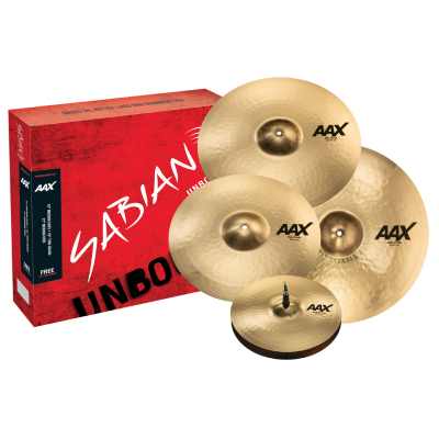 SABIAN AAX Promotional Set Brilliant Finish Hi-Hats 14" Medium Crash 16" Thin Crash 18" Thin Ride 21" Medium
