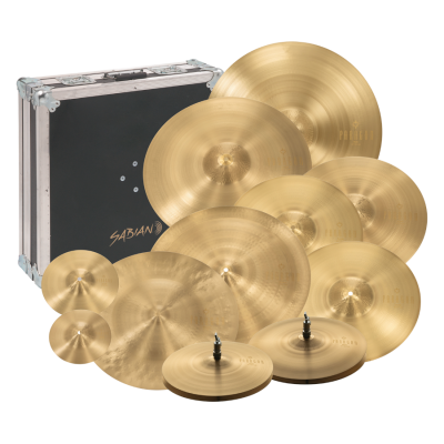 SABIAN Paragon Neil Peart Complete Set w/ Flight Case. Splash 8",10",Hi-Hat 13",14",Crash 16",18",20", China 19",20", Ride 22"
