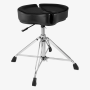 18" Spinal G Saddle Hydraulic Black Cloth Top/Black Sides, 4 Leg Base, 20" to 27" Adjustment Height