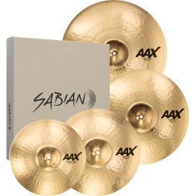 SABIAN AAX Promotional Set Brilliant Finish Hi-Hats 14" Medium, Crash16" Thin Crash, Ride 21" Medium. 18" Thin Crash FREE