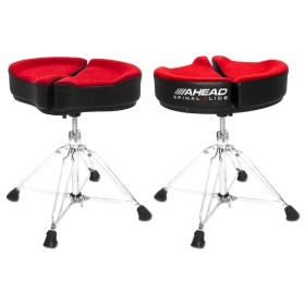 18" Spinal G Saddle Red Cloth Top/Black Sides, 4 Leg Base, 18" to 24" Adjustment Height