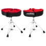 18" Spinal G Saddle Red Cloth Top/Black Sides, 4 Leg Base, 18" to 24" Adjustment Height
