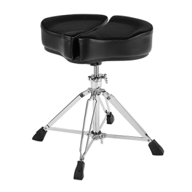 18" Spinal G Saddle Black Cloth Top/Black Sides, 4 Leg Base, 18" to 24" Adjustment Height