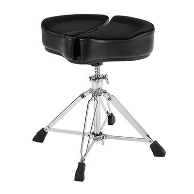 18" Spinal G Saddle Black Cloth Top/Black Sides, 4 Leg Base, 18" to 24" Adjustment Height