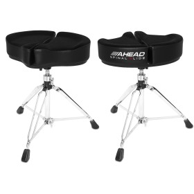 18" Spinal G Saddle Black Cloth Top/Black Sides, 3 Leg Base, 18" to 24" Adjustment Height