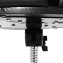 18" Spinal G Saddle Blue Cloth Top/Black Sides, 3 Leg Base, 18" to 24" Adjustment Height