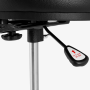 18" Spinal G Saddle Hydraulic Black Cloth Top/Black Sides, 4 Leg Base, 20" to 27" Adjustment Height
