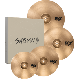 SABIAN B8X Performance Set Plus. Hi-Hats 14", Crash 16" Thin, Crash 18" Thin Free. Ride 20"